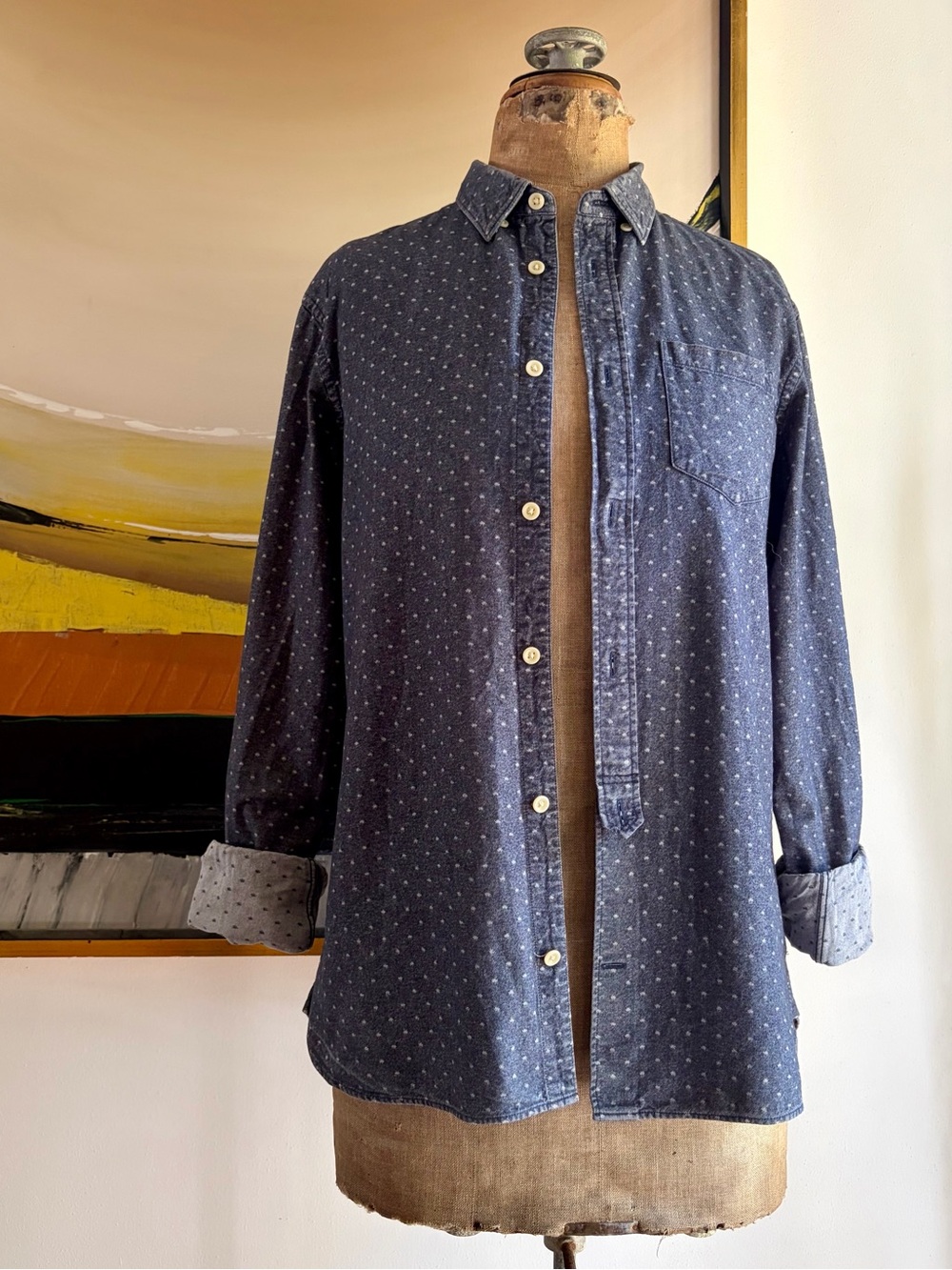 ALL SAINTS Denim Printed Shirt